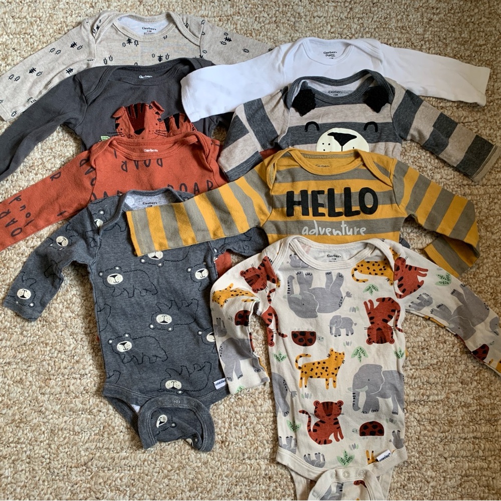 Gerber boys 3-6 month long sleeve onesies